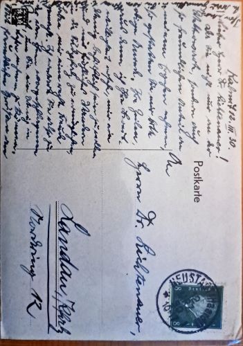 Postkarte von Erich Eisfeld Rückseite